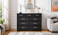 Bedroom Dresser, 9 Drawer Long Dresser With Antique Handles, Wood Chest Of Drawers For Kids Room, Li