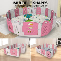 20X2 Panel Baby Playpen  Foldable Playard For Baby And Kids  Adjustable Shape Play Fence With Safety Lock Gate