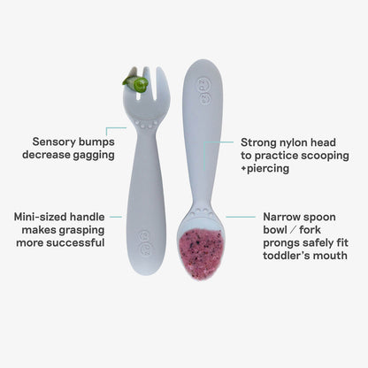 ezpz Mini Feeding Set – Silicone Baby Feeding Set with Suction Plate