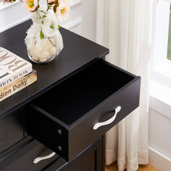 Bedroom Dresser, 9 Drawer Long Dresser With Antique Handles, Wood Chest Of Drawers For Kids Room, Li
