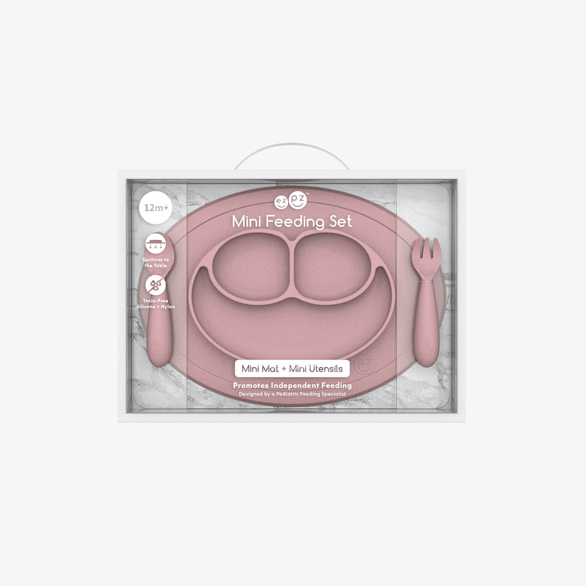 ezpz Mini Feeding Set – Silicone Baby Feeding Set with Suction Plate
