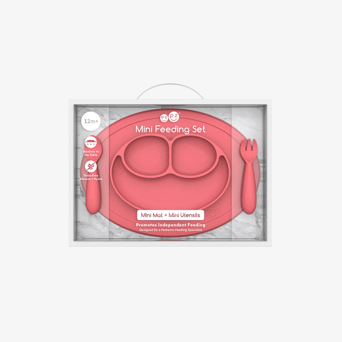 ezpz Mini Feeding Set – Silicone Baby Feeding Set with Suction Plate